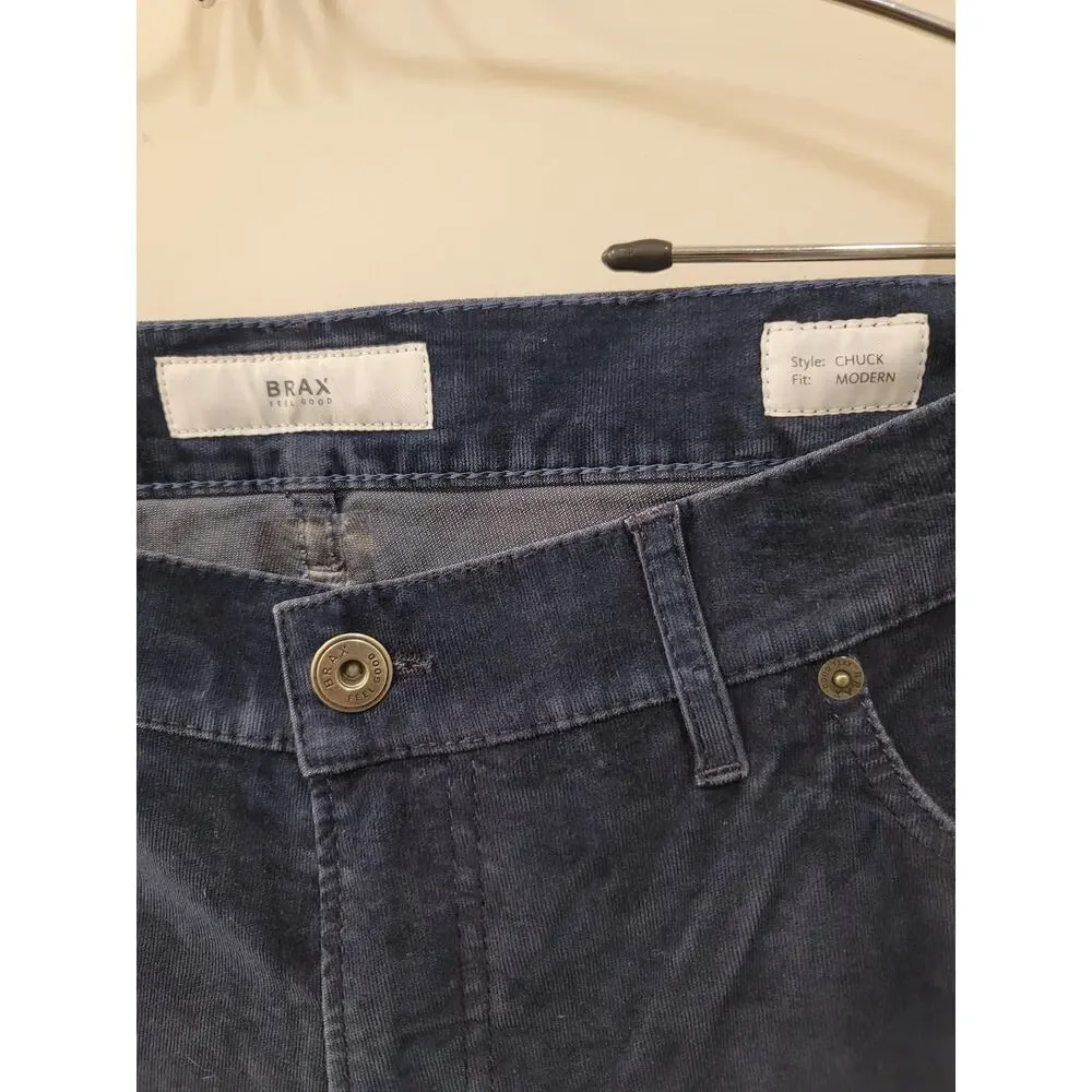 Men's Brax Chuck Modern Fit Blue Corduroy Pants